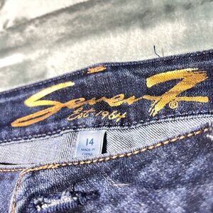 Seven7 Dark Blue Denim with Gold Accents